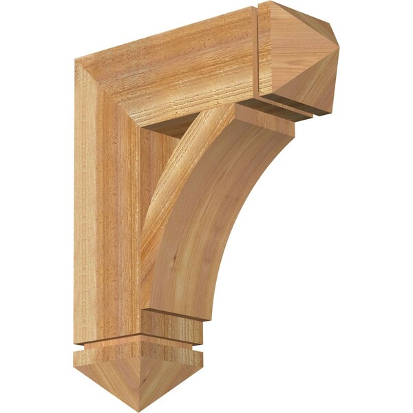 Ekena Millwork Thorton Arts & Crafts Rough Sawn Bracket, Western Red Cedar, 6"W x 20"D x 24"H BKT06X20X24THR03RWR - main